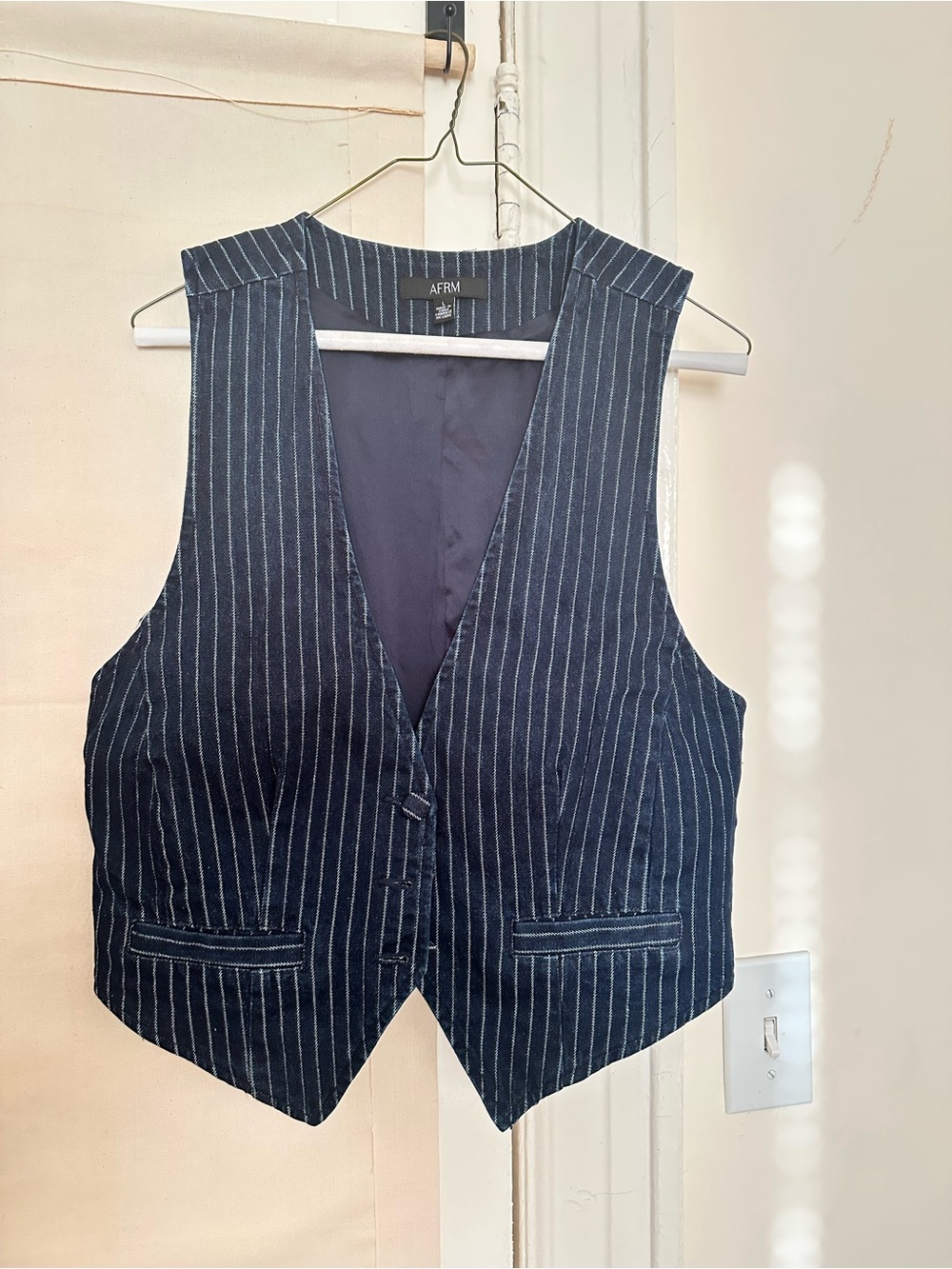 AFRM Navy Pinstripe Women’s Tailored Vest